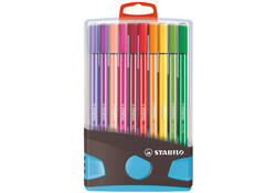 Viltstift STABILO Pen 68/20 ColorParade in antr/turq etui M ass 20st