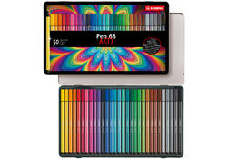 Viltstift STABILO Pen 68/30 Arty medium assorti blik à 30 stuks