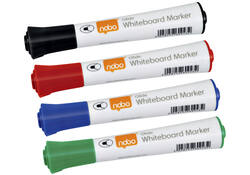 Viltstift Nobo whiteboard Glide rond assorti 3mm 4st