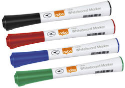 Viltstift Nobo whiteboard Glide rond assorti 1mm 4st