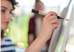 Viltstift Nobo whiteboard Liquid ink rond assorti 3mm 4st