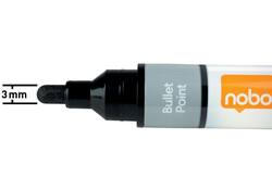 Viltstift Nobo whiteboard Liquid ink rond assorti 3mm 4st
