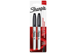 Viltstift Sharpie rond fijn zwart blister à 2 stuks