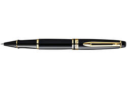 Rollerpen Waterman Expert black lacquer GT fijn