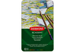 Kleurpotloden Derwent Academy aquarel blik à 12 stuks assorti