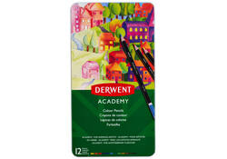 Kleurpotloden Derwent Academy blik à 12 stuks assorti