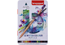 Kleurpotloden Bruynzeel aquarel Expression blik à 12 stuks assorti