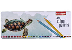 Kleurpotloden Bruynzeel schildpad blik à 45 stuks assorti
