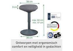 Actieve zitkruk Leitz Ergo met comfortzitting