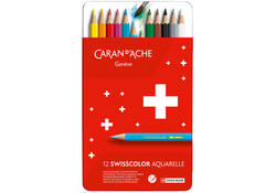 Kleurpotloden Caran d'Ache Swisscolor aquarel 12stuks ass.
