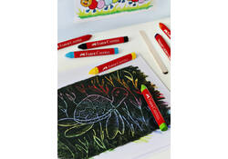 Waskrijt Faber-Castell driehoekig assorti set à 12 stuks