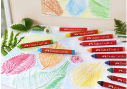 Waskrijt Faber-Castell driehoekig assorti set à 12 stuks
