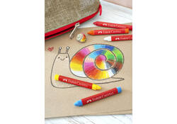 Waskrijt Faber-Castell driehoekig assorti set à 12 stuks