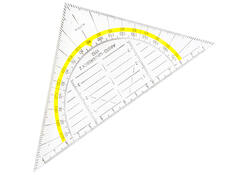 Geodriehoek Aristo 1552 160mm transparant met gele rand