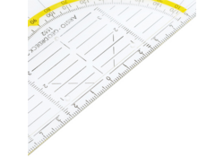 Geodriehoek Aristo 1552 160mm transparant met gele rand