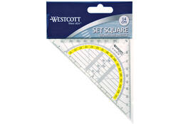 Geodriehoek Westcott 14cm transparant
