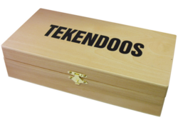 Tekendoos 27x15x8cm 3 vakken beukenhout