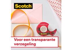 Plakband Scotch Crystal 600 19mmx25m transparant + handdispenser