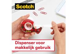 Plakband Scotch Crystal 600 19mmx25m transparant + handdispenser