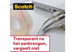 Plakband Scotch Crystal 600 19mmx15m transparant + handdispenser