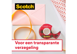 Plakband Scotch Crystal 600 19mmx15m transparant + handdispenser