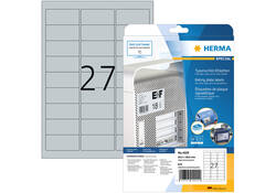 Etiket HERMA 4222 63.5x29.6mm weerbestendig zilver 675stuks