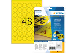Etiket HERMA 8034 30mm rond weerbestendig geel 1200stuks