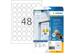 Etiket HERMA 4571 30mm rond folie wit 960stuks