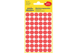 Etiket Avery Zweckform 3141 rond 12mm rood 270stuks