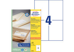 Etiket Avery Zweckform LR3483 105x148mm A6 recycled wit 400stuks