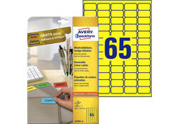 Etiket Avery ZweckformL4793-20 38.1x21.2mm geel 1300stuks