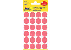 Etiket Avery Zweckform 3172 rond 18mm lichtrood 96stuks
