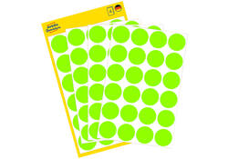 Etiket Avery Zweckform 3174 rond 18mm lichtgroen 96stuks