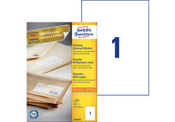 Etiket Avery Zweckform LR3478 210x297mm A4 recycled wit 100stuks