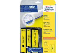 Rugetiket Avery Zweckform breed/lang 61x297mm zelfklevend geel