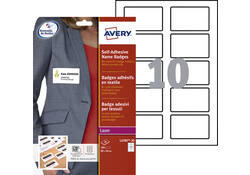 Naambadge etiket Avery L4785-20 80x50mm zk 200stuks