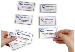 Naambadge etiket Avery L4787-20 80x50mm blauw kader 200stuks