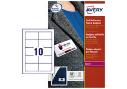 Naambadge etiket Avery L4787-20 80x50mm blauw kader 200stuks