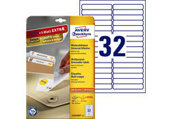 Etiket Avery Zweckform L6031REV-25 96x16.9mm afneembaar wit 800stuks