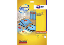 Cd inlegkaart Avery L7435-25 151x118mm