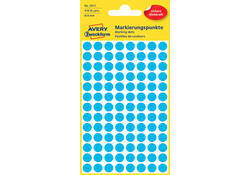 Etiket Avery Zweckform 3011 rond 8mm blauw 416stuks