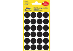 Etiket Avery Zweckform 3003 rond 18mm zwart 96stuks
