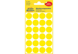 Etiket Avery Zweckform 3007 rond 18mm geel 96stuks