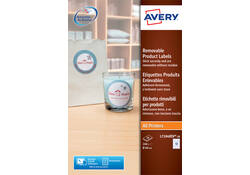 Etiket Avery L7104REV-20 60mm afneembaar wit 240stuks