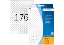 Etiket HERMA 2210 rond 8mm wit 5632stuks