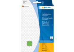 Etiket HERMA 2215 rond 8mm groen 5632stuks