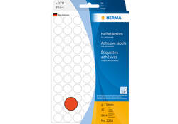 Etiket HERMA 2232 rond 13mm rood 2464stuks