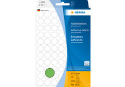 Etiket HERMA 2235 rond 13mm groen 2464stuks