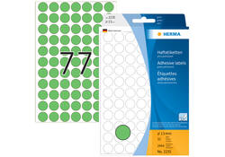 Etiket HERMA 2235 rond 13mm groen 2464stuks