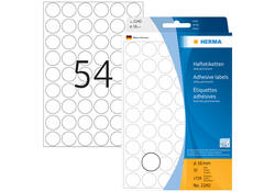 Etiket HERMA 2240 rond 16mm wit 1728stuks
